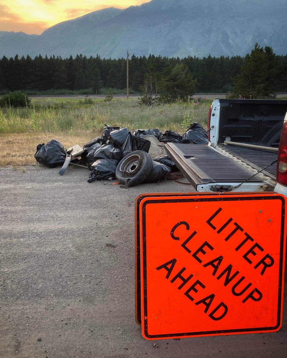 Another year cleaning up Marias Pass. Another 55 bags of trash.