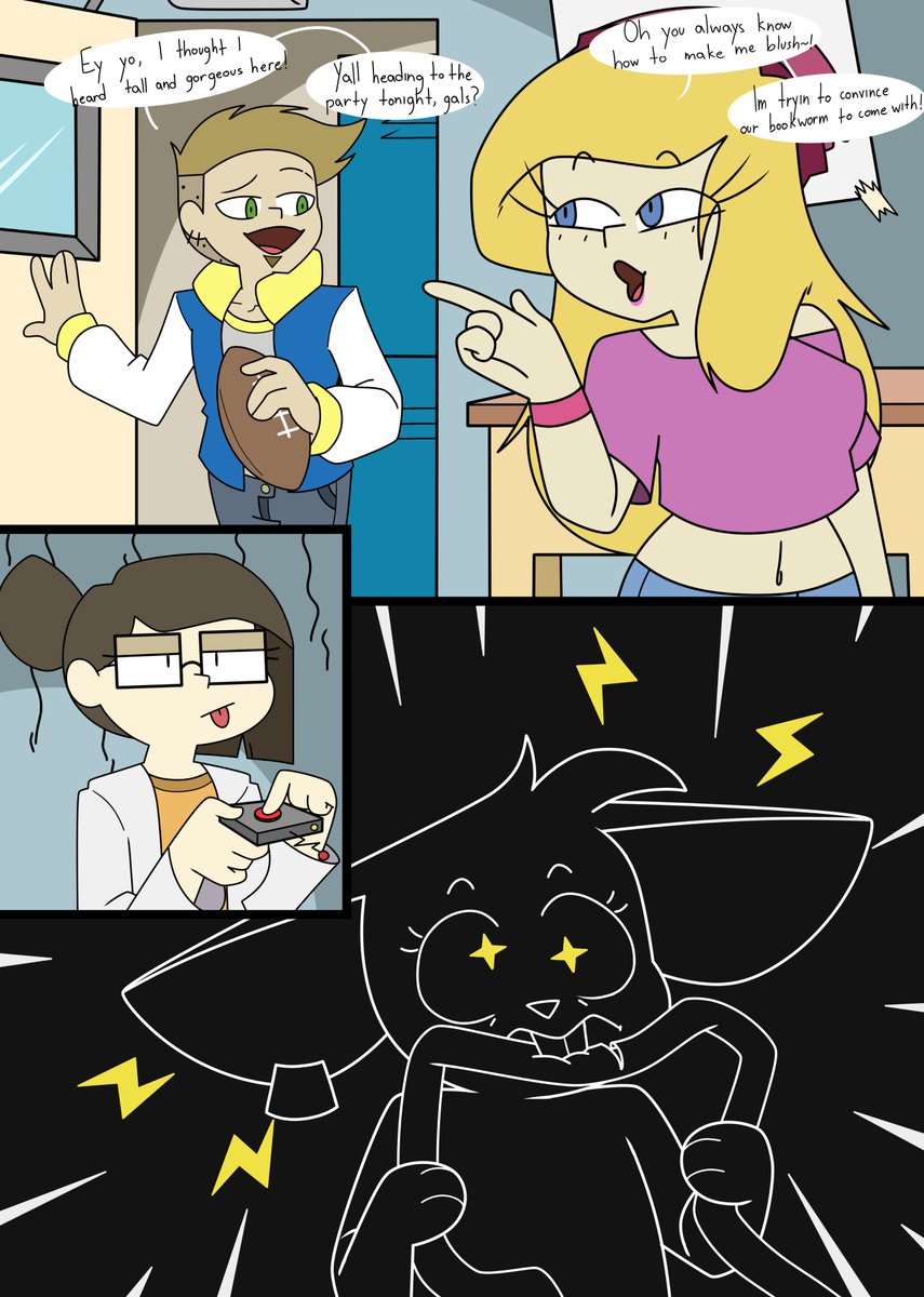 dezzy_draws's tweet image. Patreon Comic Release! 
patreon.com/posts/experime…

Science projects are always a pain, especially when done in forced groups, so what happens when a group of 3 come to test their Electrical Magnifier after a little mouse decided to mess with the wiring? Shenanigans that's what!