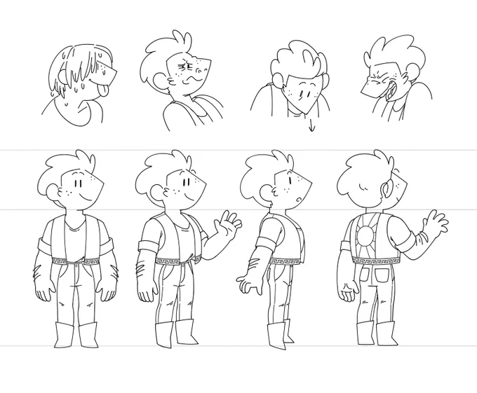 Made a turnaround for my oc, Bonnie #characterdesign 