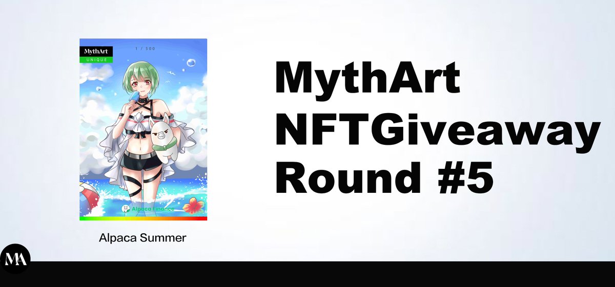 MythNft's tweet photo. #NFTGiveaway #Airdrop Round#4
We will choose random 50 winners ,they will receive a Unique card @AlpacaFinance 

💟Follow @MythNft on twitter
💟Like &amp; Retweet this tweet and tag 3 friends
💟Join telegram group: https://t.co/Ot0dwQVLI7
💟Fill out the form：https://t.co/FKjp2AZe4V https://t.co/dbFIUbHrbf