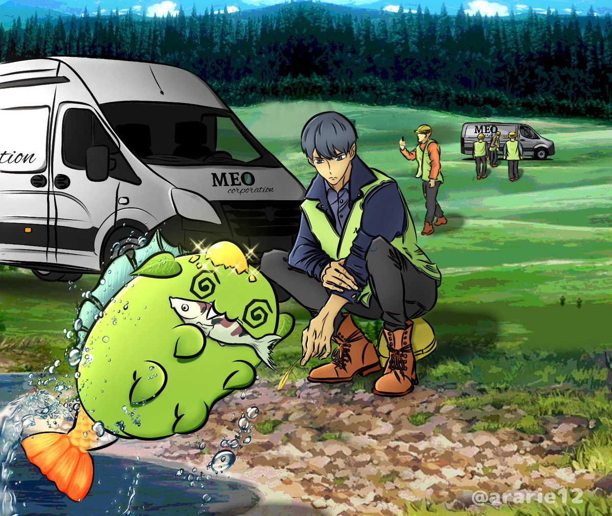 Ararie12's tweet photo. Here's my entry. Tetrad #44 was found by Meo Corp at the Amazon Rainforest. I really enjoyed reading your story and I hope you like it💞
@Axie44 
#ArticArtContest https://t.co/O4CJr8lAYN