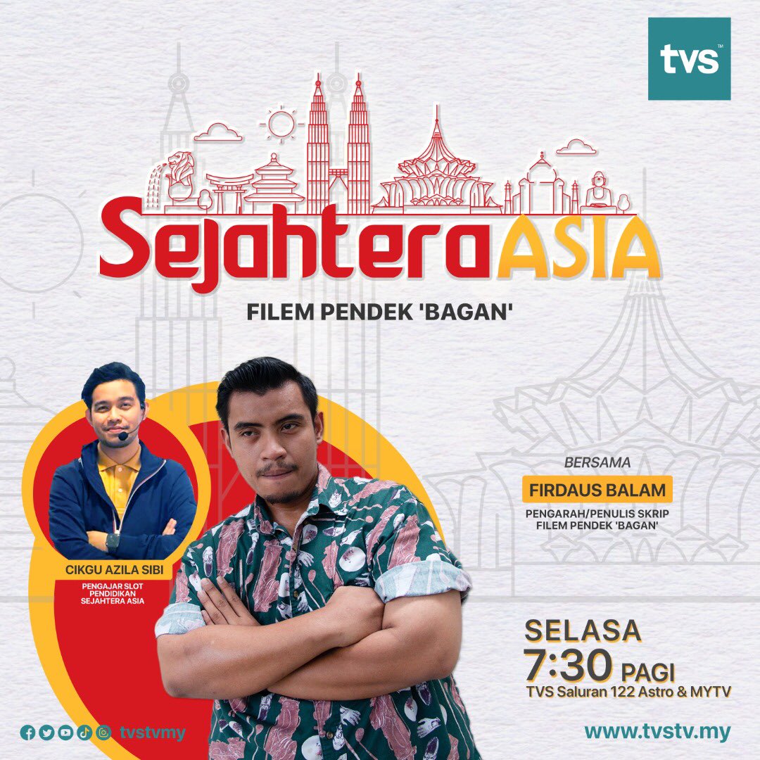Up next tomorrow, the winner of #17thMFF Best Short Film of [MAS] See Films: Students’ Category, Firdaus Balam (Bagan) will be sharing his creative process in making his awards winning short film! 

Watch the show on @tvstvmy @sejahteraasia (Channel 122, MyTV/ Astro).
