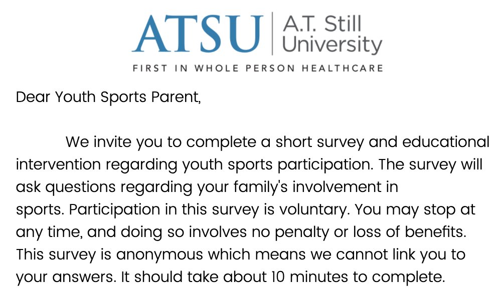 PRiSM Society (@prism_society) on Twitter photo We are halfway to our goal enrollment!
The Pediatric Research in Sports Medicine Society (PRiSM) needs your help to enhance education around Youth
Sports Specialization.
Please share!
10 min survey
bit.ly/3w3CF4D
<a href="/TamaraCVMcLeod/">Dr. Tamara McLeod</a>
<a href="/JustinDiSanti/">Justin DiSanti</a>
<a href="/LaurenSchlacht/">Lauren Butler, PT, DPT, SCS</a> We are halfway to our goal enrollment!
The Pediatric Research in Sports Medicine Society (PRiSM) needs your help to enhance education around Youth
Sports Specialization.
Please share!
10 min survey
bit.ly/3w3CF4D
<a href="/TamaraCVMcLeod/">Dr. Tamara McLeod</a>
<a href="/JustinDiSanti/">Justin DiSanti</a>
<a href="/LaurenSchlacht/">Lauren Butler, PT, DPT, SCS</a>