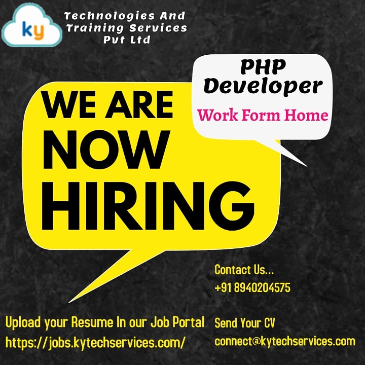 KYTechnologies's tweet photo. #phpdeveloper #workformhome #phpprogramming #phpjobs #phpjob 2021 #phpworkformhome https://t.co/P9uWrIe832