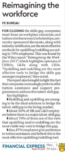 VikasGuptaWiley's tweet photo. @WileyGlobal's Education Services surveyed HR, L&amp;D professionals, including CXO's to get a better understanding of what the biggest skills gaps are and how companies are responding to widening gaps within their businesses. Here are the key findings. https://t.co/gJfyMmcyv3