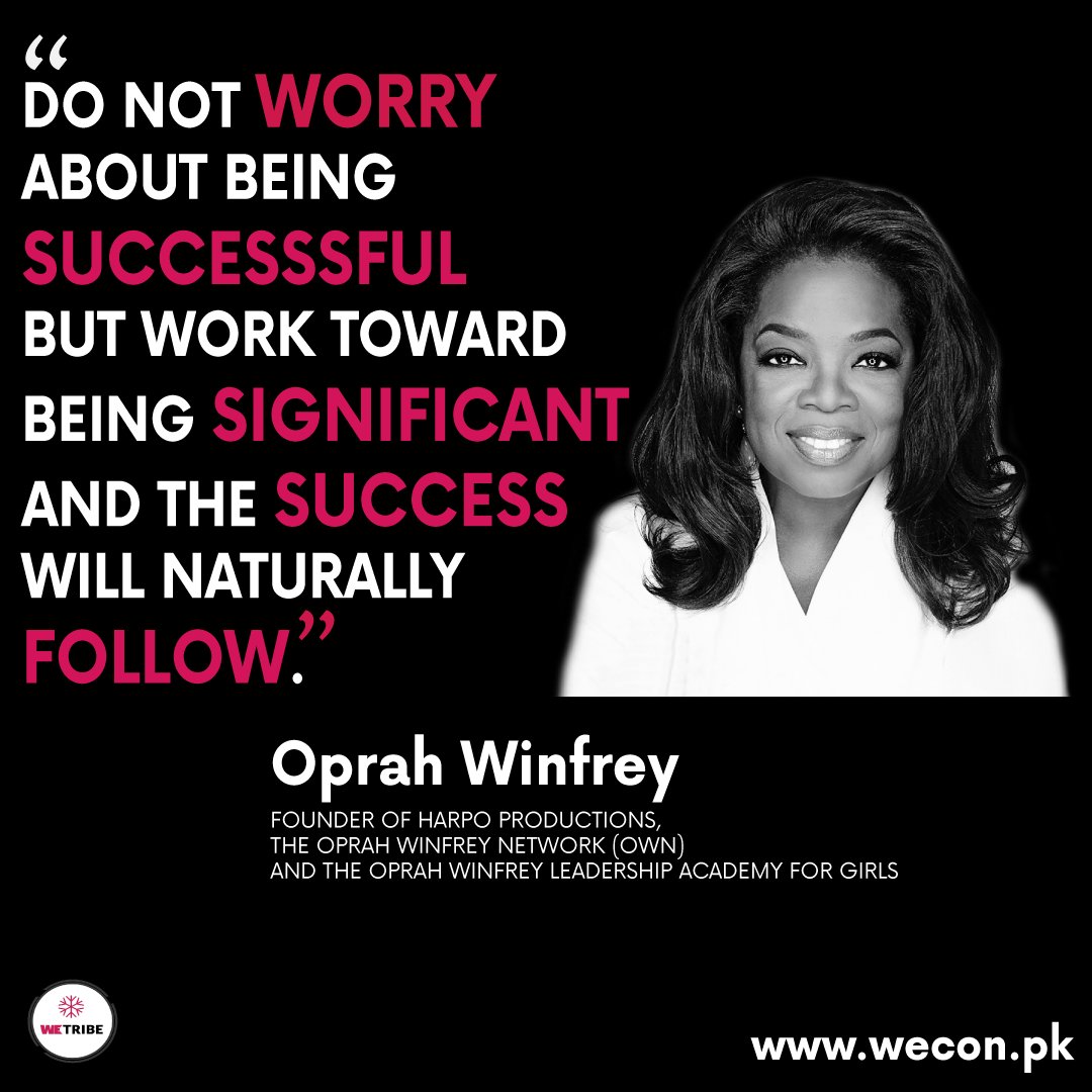 weconpak's tweet photo. @Oprah  never fails to motivate us all! 
Monday dose ladies!
#WomenPower #womenempowerment #Entrepreneur #entrepreneurs #wecon #WomeninBusiness https://t.co/izYDeVofCM