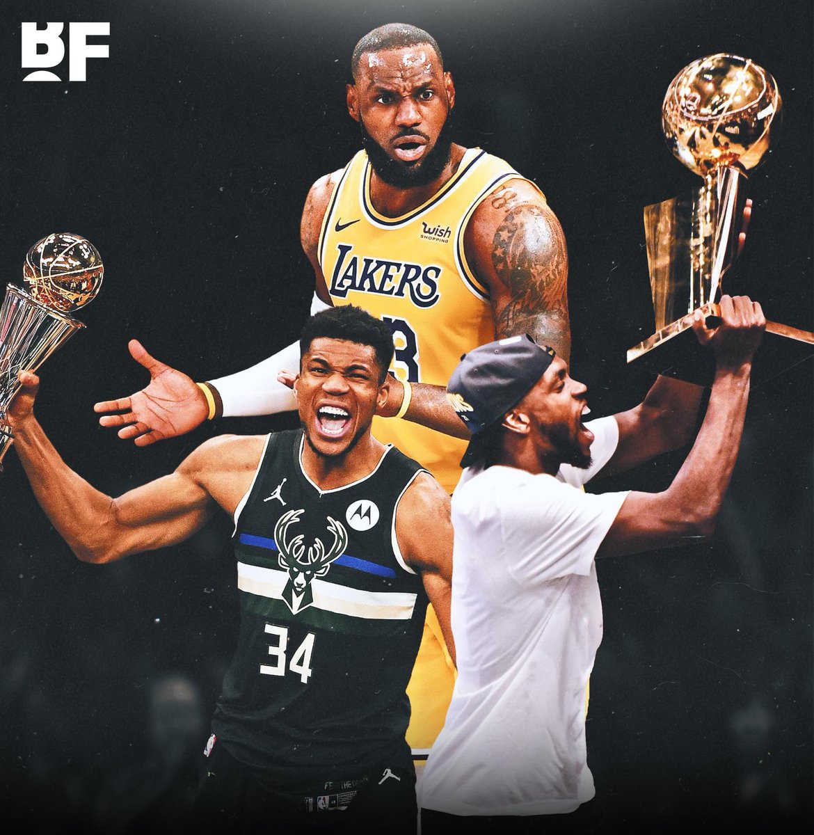 LeBron has now teamed up with Dwyane Wade, Chris Bosh, Kyrie Irving, Kevin Love, Anthony Davis and Russell Westbrook. 

Meanwhile all Giannis needed to win a ring was Khris Middleton.
