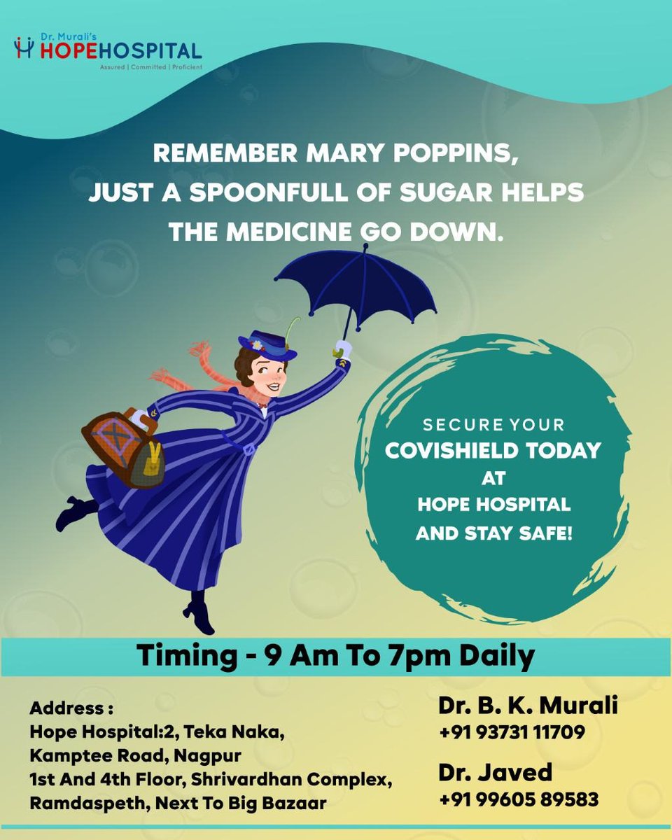 hopehospital's tweet photo. Secure your Covishield today at Hope Hospital and stay safe :)
.
.
#covishield #covidvacccine #covidvacine #ᴠaccinesaveslives #getyourdose #getjabbed #staysafe #stayhome #stayhomestaystrong #nagpur #maharashtratourism #maharashtrahospitals #maharashtra #hopehospital https://t.co/W8fOBU5H5z