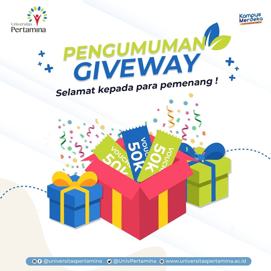 UnivPertamina's tweet image. Pengumuman!

Selamat kepada para pemenang #kuis tebak #programstudi yang ada di #UniversitasPertamina tanggal 26 Juli 2021 🎉🎉

Bagi para pemenang, silahkan kirim bukti kepemilikan akun melalui no UPmin yang tertera pada linkt.ree pada bio.