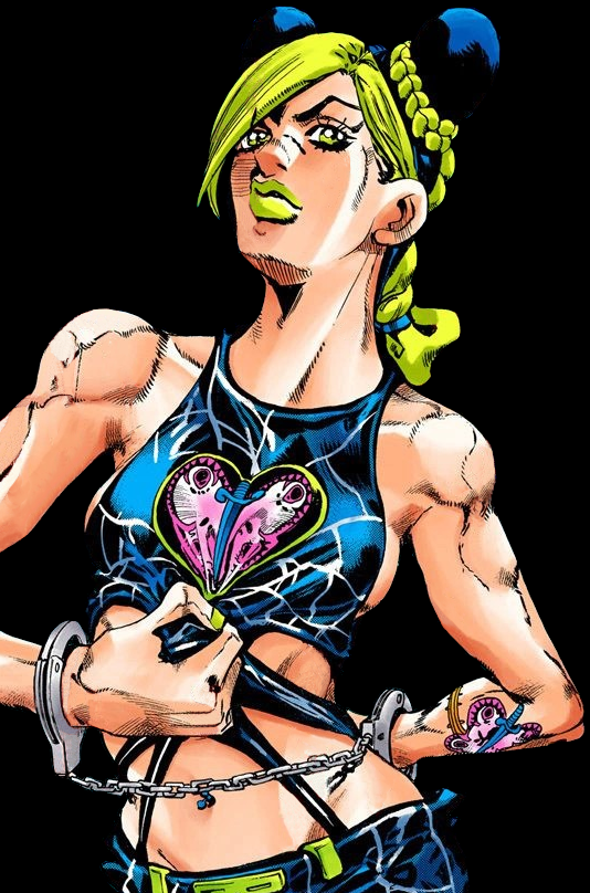 spidercharaOTD's tweet photo. The Spider Themed Character of the Day is Jolyne Kujo from Jojo's Bizarre Adventure 🕷️ She has the ability to turn her body into strings and has a web-like pattern on her clothes, making her butterfly and spider themed at the same time! https://t.co/gUJwRyzfLF
