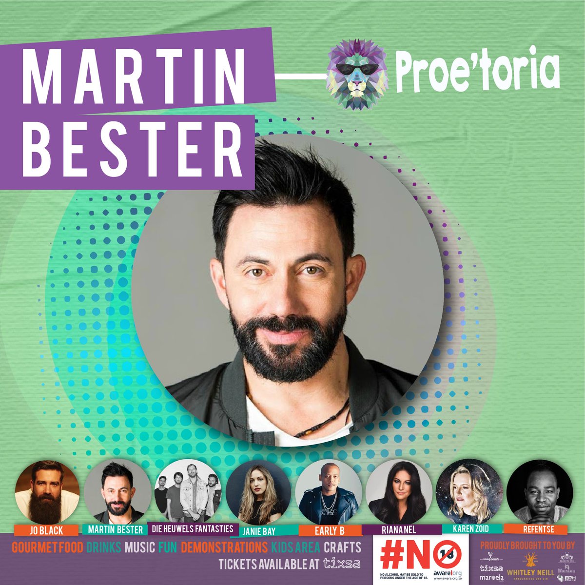 ProeToria's tweet photo. MARTIN BESTER
Kom luister na die klanke van Martin Bester, terwyl jy smul aan al die kos en kunswyn wat by die stalletjies te koop is! Bespreek nou al jou kaartjie!
#Proetoria #Fees #MartinBester #Afrikaans #Music #Festival #Engels #MaroelaMedia #Tixsa #EPHGroup #WhitleyNeill https://t.co/daoP6SRmjC