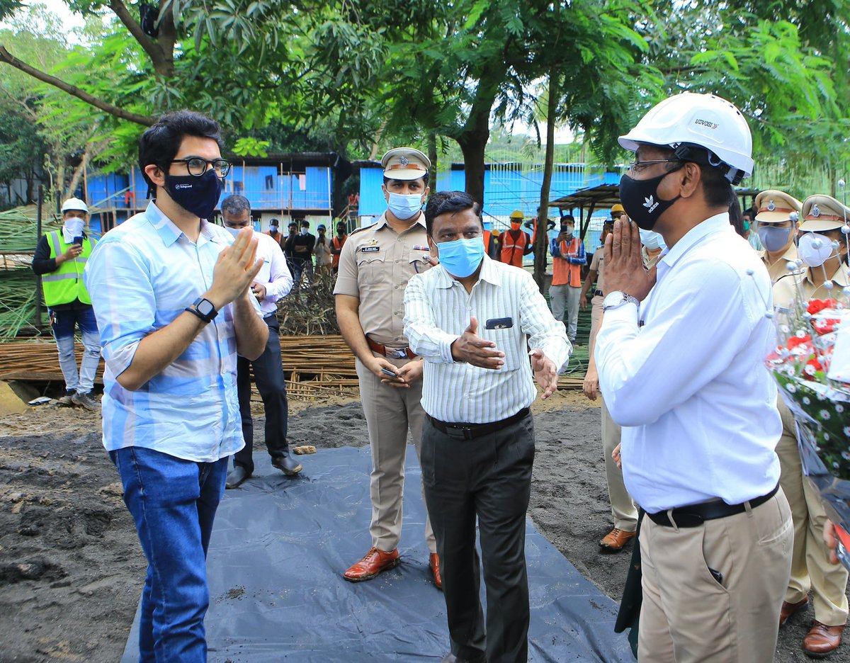 AUThackeray's tweet photo. I paid a quick visit to the on going construction of police housing quarters in Marol Police Camp, checking on the timeline and if at all any hurdles persist. 
The MVA Govt is committed to ensure better homes for the police. https://t.co/Tz00uPzmF0