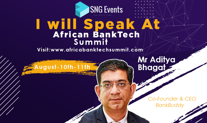 Mr. Aditya Bhagat Co-Founder & CEO of Bankbuddy will be speaking at 2nd 
@AfricaBanktech on 10-11th August 2021.
Listen to him by registering:
africabanktechsummit.com/register
Don't miss.