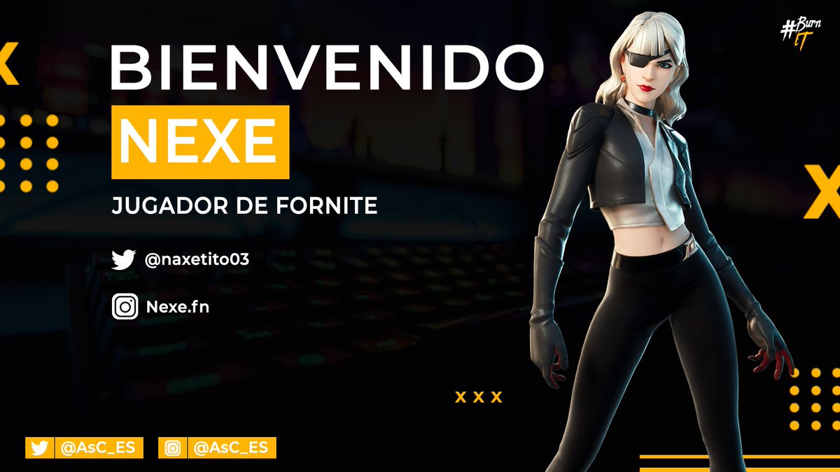 [🟡] PRESENTACIÓN | #Fortnite

Hoy estamos muy orgullosos de presentaros a nuestro NUEVO JUGADOR de Fortnite <a href="/naxetito03/">nexe.fn</a>

‼️𝐕𝐈𝐄𝐍𝐄 𝐀 𝐃𝐀𝐑𝐋𝐎 𝐓𝐎𝐃𝐎‼️
#BurnIt 🔥
