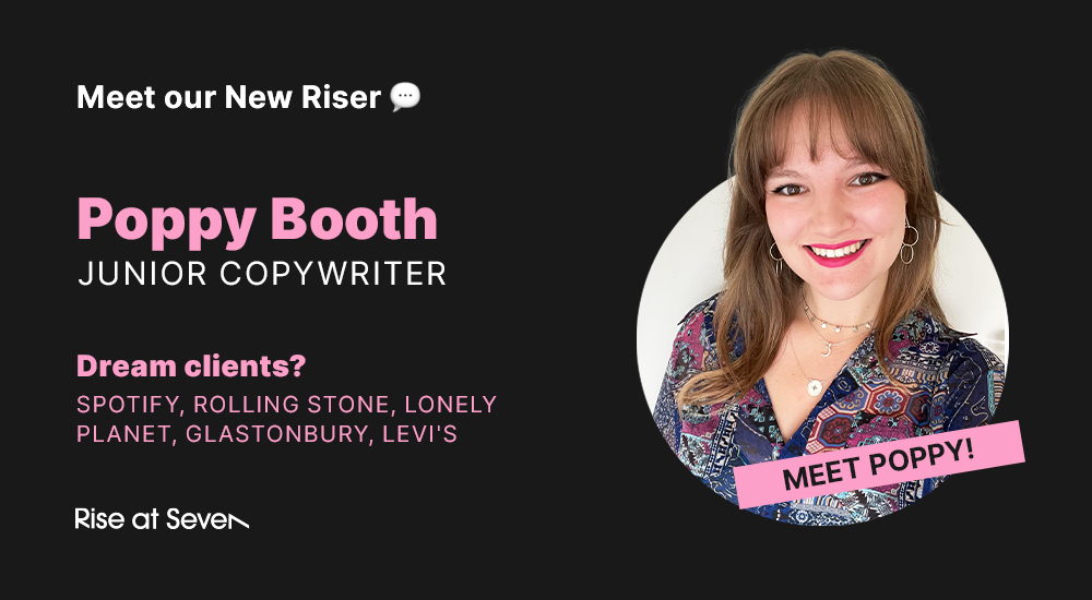 riseatseven's tweet photo. We have 2 new risers joining us today! 

🤘 @poppy_booth as our Junior Copywriter 
🤘 @NathanBickert as our Digital PR/Creative Intern

Welcome to the team ⚡️ https://t.co/rVHz3BkdaG