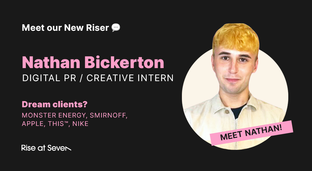 riseatseven's tweet photo. We have 2 new risers joining us today! 

🤘 @poppy_booth as our Junior Copywriter 
🤘 @NathanBickert as our Digital PR/Creative Intern

Welcome to the team ⚡️ https://t.co/rVHz3BkdaG