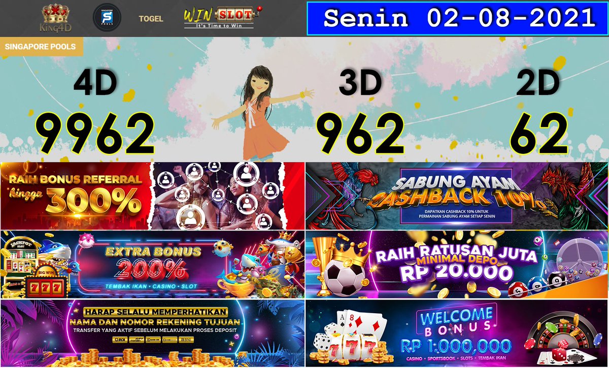 Winslot On Twitter King4d Result Togel Singapore Keluaran Togel Sgp Hari Ini Senin 02 08 2021 Winslot Link Data Keluaran Dan Result Sgp Lengkap Https T Co Vta0xzthwl Hasil Togel 9962 Resulttogelsingapore Winslot Keluarantogelsgp