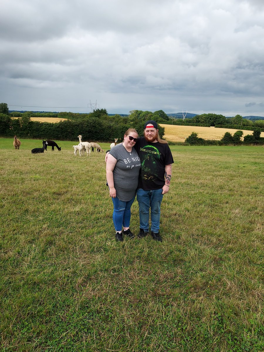 Two of our visitors who came to enjoy the views at our alpaca experience at Hilltop Farm Alpacas #Views #photography #visitoffaly #visitdublin #alpaca #experience #alpacaexperience