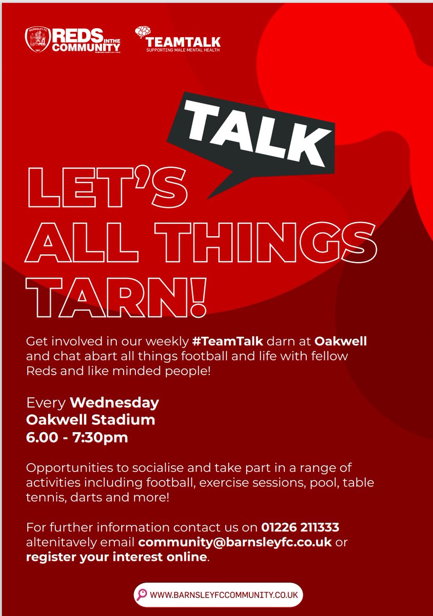 MblBarnsley's tweet photo. Opportunities to socialise and take part in a range of activities. 👇👏 #Barnsley #Reds #SocialPrescribing 

https://t.co/hJQrP1nIwp 
@bfccommunity https://t.co/8gKswIJfr0