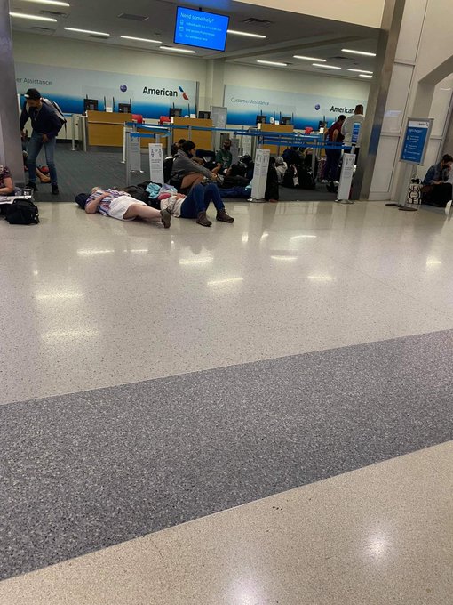 After being diverted to OKC, my brother (and rest of the passengers) SAT ON THE PLANE for 12 hrs with