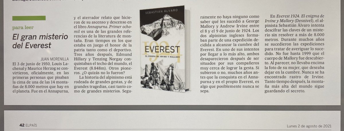 sebas_alvaro's tweet photo. Agradecido a los compañeros de El País. Reseña de hoy. 👍 https://t.co/y8dSodPyzK