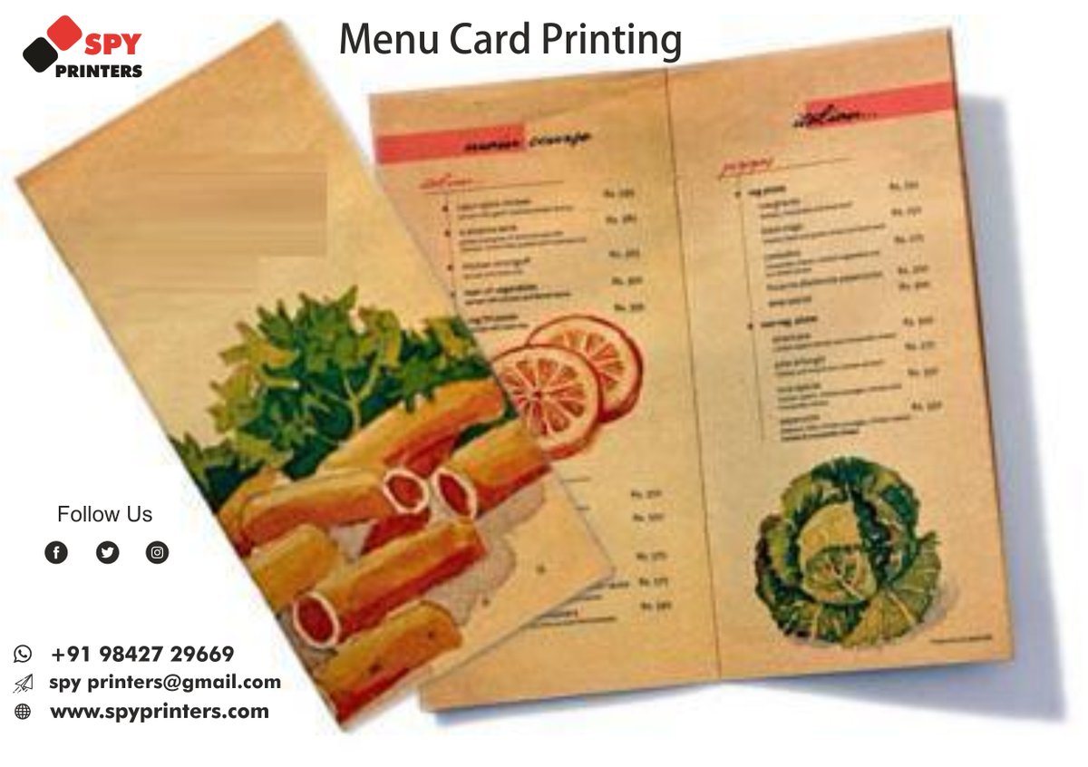 PrintersSpy's tweet photo. #SPYPRINTERS Erode | Digital &amp; Offset Printers in Erode | Printing Service in Erode
Contact on: 9842729669, spyprinters@gmail.com, https://t.co/ansF4c4glk
#menucard #menu #restaurant #menudesign #graphicdesign #branding #restaurantmenu #food #design #graphicdesigner #logo #market https://t.co/V7LUWY4LR6