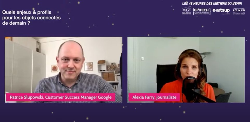 Revivez la conférence "Quels enjeux &amp; profils pour les objets connectés de demain ?" animée par Patrice <a href="/slupowski/">Patrice Slupowski</a> (<a href="/GoogleFR/">Google FR</a>) lors des #48hMétiersAvenir, événement dédié à l’orientation des lycéens de 2nd &amp; 1ère organisé par Epitech, @isegmcs &amp; <a href="/eartsup/">e-artsup</a> 👉swll.to/C5t3q
