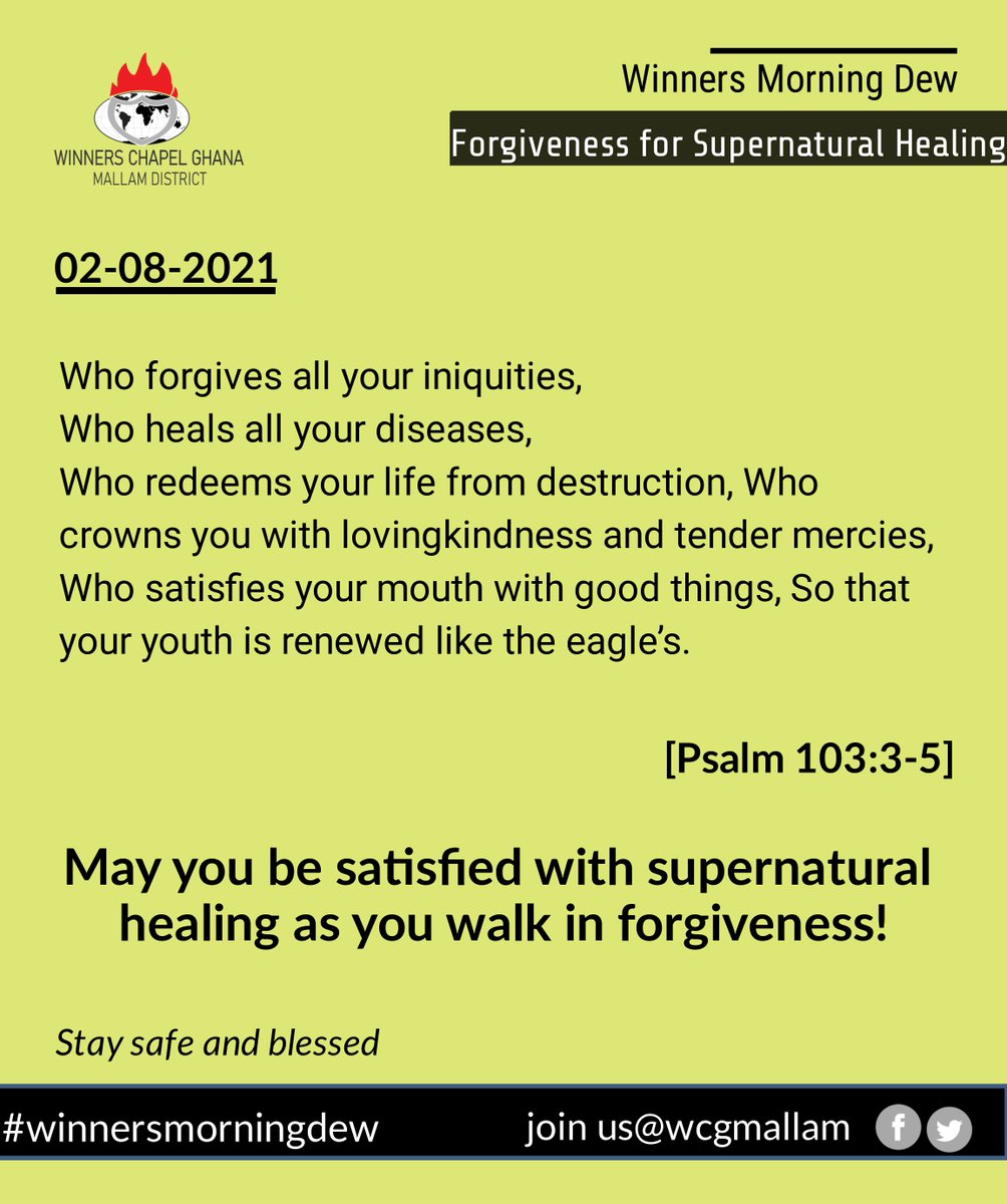 Winners Morning Dew
02-08-2021
#winnersmorningdew
#dailymotivation
#dailydevotional
#dailydevotion