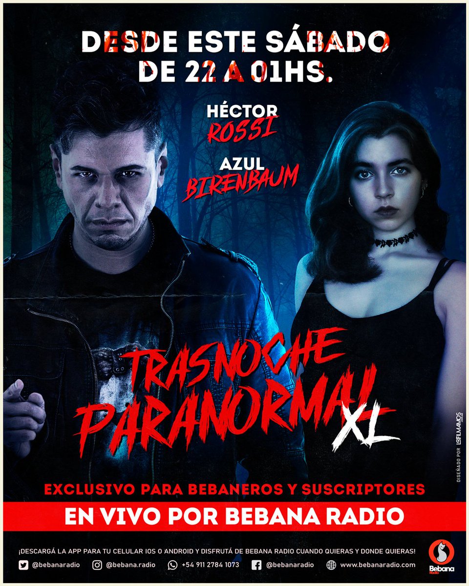 ESTRENO EN <a href="/BebanaRadio/">Bebana Radio</a> EL SABADO 7 DE AGOSTO! Además de debutar en <a href="/popradio1015/">Pop Radio 101.5 FM</a> , los Sábados a las 22, junto a <a href="/azulbiren/">Azul Biren</a> hacemos la versión Bebanera de #TrasnocheParanormal exclusiva por <a href="/BebanaRadio/">Bebana Radio</a> 
Entrá acá que tenes las opciones: bebanaradio.com/web/mequierosu…