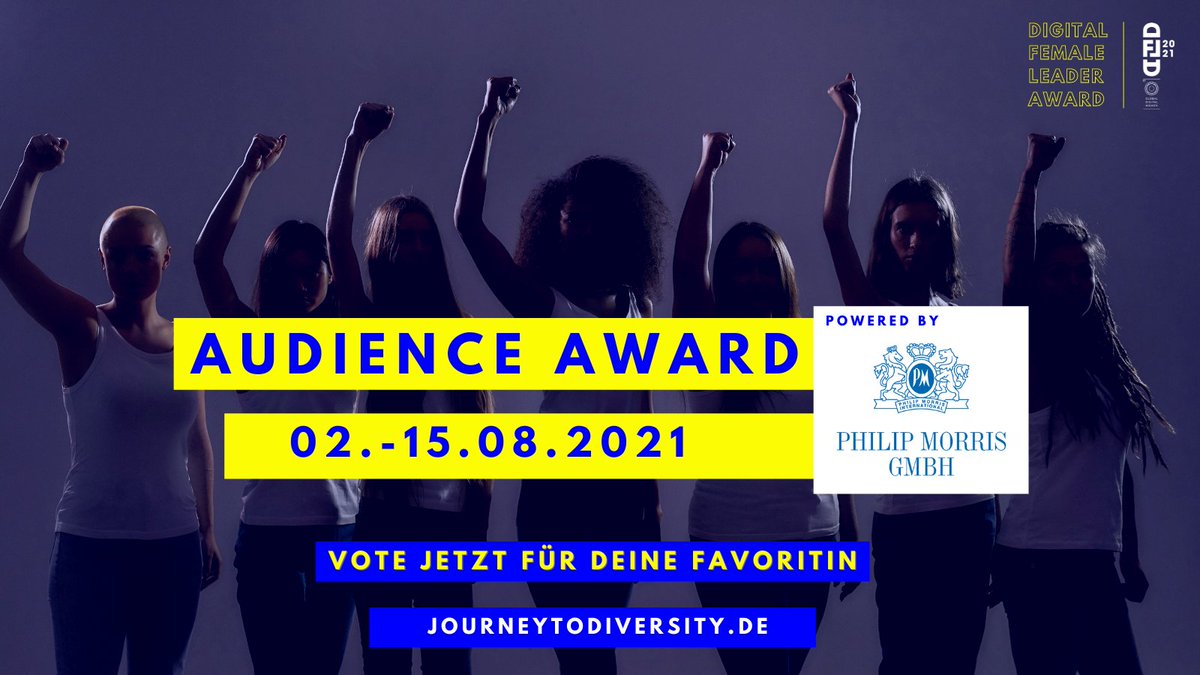 Beim Audience Award entscheidet allein Ihr, wer diesen gewinnen soll. Ihr habt die Chance, Eure Favoritin unter den Bewerberinnen auszusuchen &amp; ihr mehr Sichtbarkeit zu schenken. Macht jetzt mit und lasst uns wissen, für wen Eure Herzen schlagen 👉 journeytodiversity.de #DFLA21