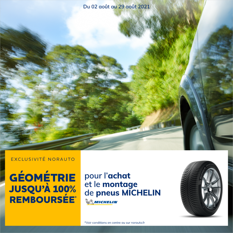 NorautoFr's tweet photo. Pour l'achat et le montage de pneus Michelin, profitez de la géométrie jusqu'à 100% remboursée 😍