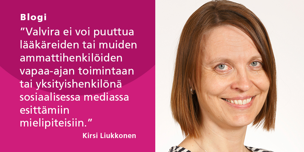 Terveydenhuollon ammattihenkilöiden somessa jakama disinformaatio on tuonut Valviraan uusia haasteita. 

Kirsi Liukkonen kertoo blogissaan, mikä on Valviran valvontaan kuuluvaa ammatinharjoittamista ja mikä kuuluu henkilökohtaiseen sananvapauteen.

valvira.fi/-/disinformaat…