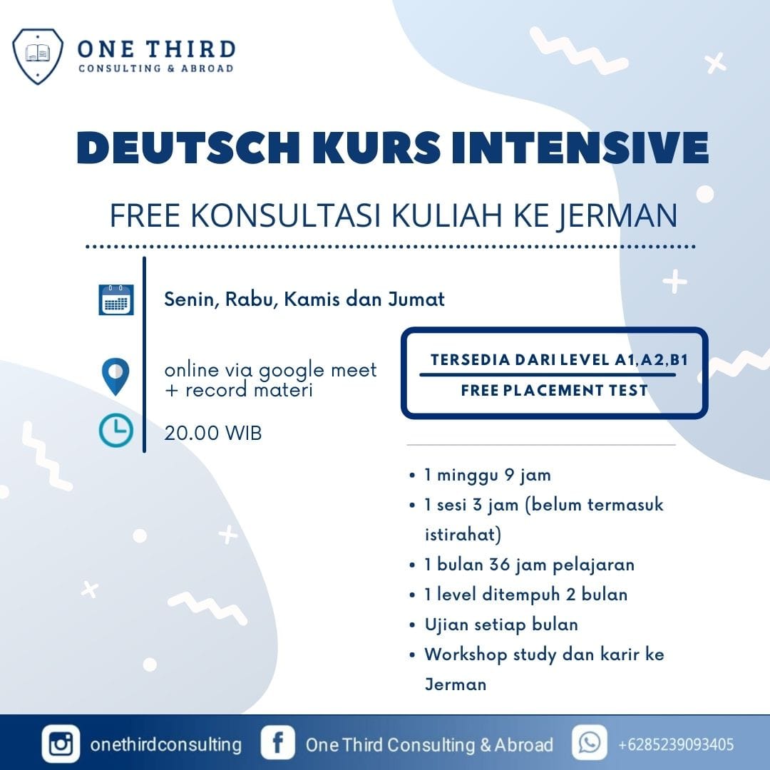 programjerman's tweet photo. Kelas intensive/level hanya 2 bulan, bareng pengajar yg berpengalaman. https://t.co/GfXGO5TyWv