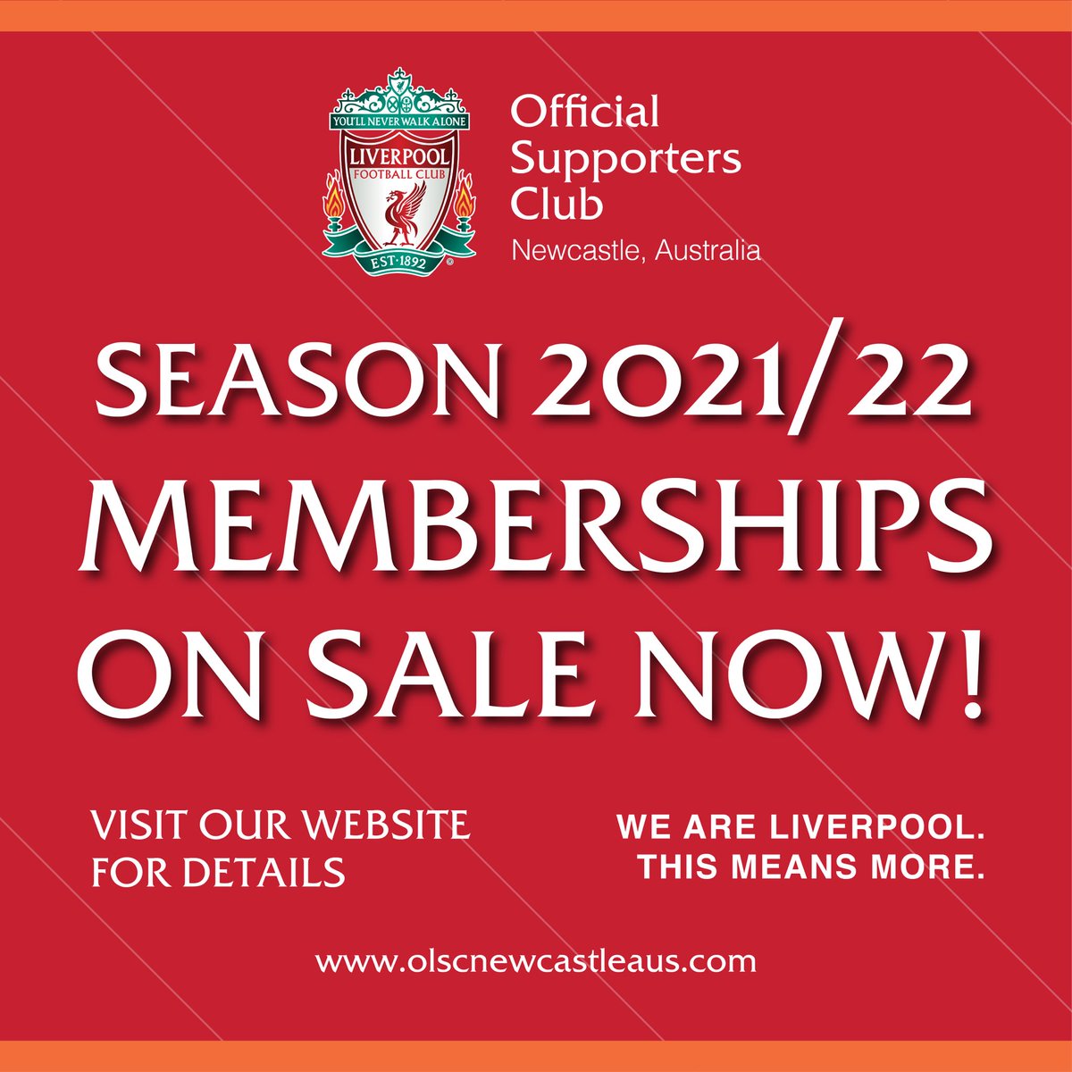 Memberships 2021/22 on sale now.

Click on link below

olscnewcastleaus.com/store

See you all soon.
YNWA