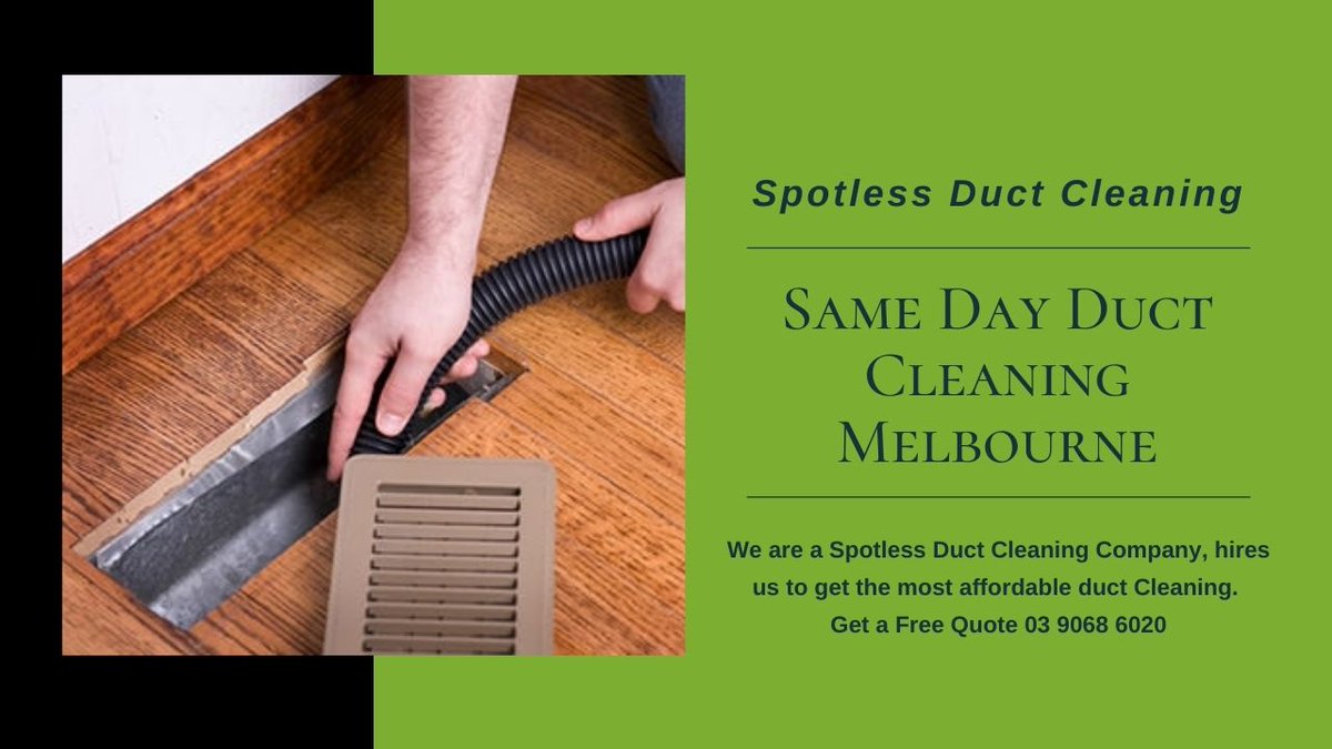 spotlessductcl1's tweet photo. @spotlessductcl1 specialises in delivering complete duct and exhaust cleaning services. We offer innovative cleaning services for all ducts and exhausts, regardless of their size, shape. 
Read More- https://t.co/N0plwIFxdP
#cleaningservices #ductcleaningservices #Melbourne https://t.co/HhY7QG3GUV