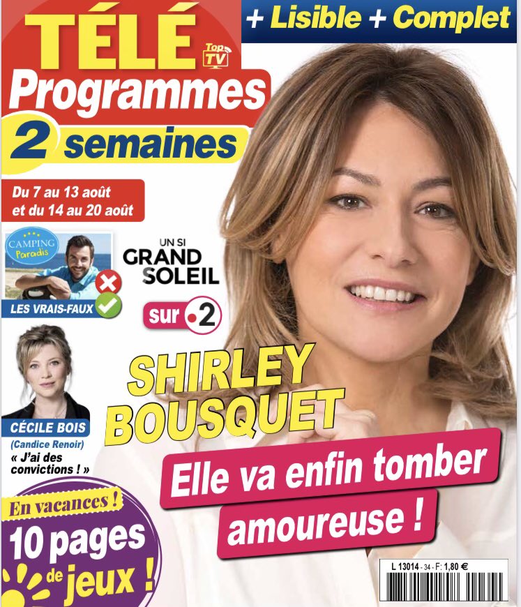 francetvpro's tweet photo. Cette semaine en couverture de #TéléProgrammes2Semaines @UnSiGrandSoleil @ShirleyBousquet #Laetitia ☀️Retrouvez #UnSiGrandSoleil du lundi au vendredi à 20h40 @France2tv #FranceTvStudio merci #PatrickWeiss https://t.co/7FDLsKMAXd