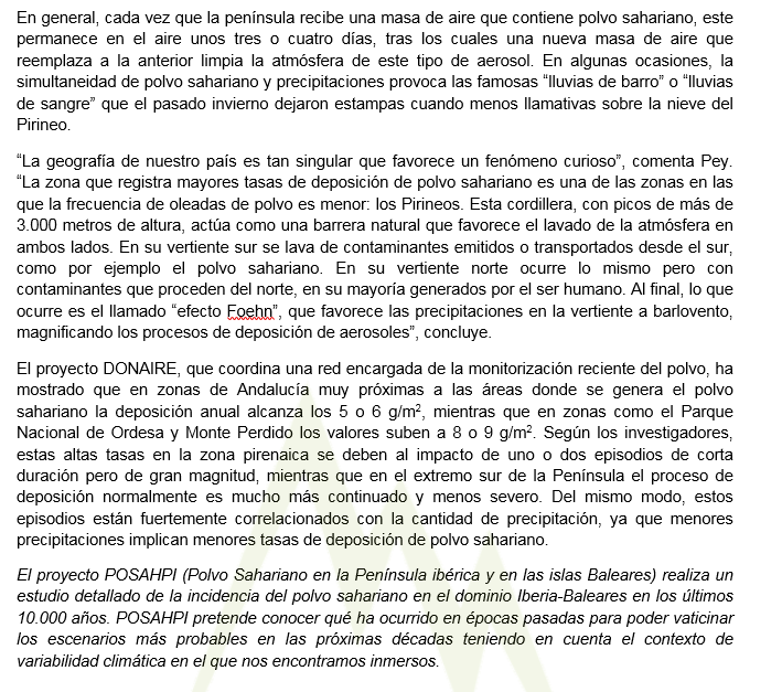 ARAID_ES's tweet photo. El pasado febrero oleadas de polvo sahariano tiñeron el paisaje de la #PenínsulaIbérica de color rojizo. Jorge Pey (ARAID en @IPE_CSIC), líder del proyecto #POSAHPI, explica que "en España tenemos polvo sahariano en nuestra #atmósfera muchos ➕días al año de los que pensamos"🧑‍🔬🔬 https://t.co/QTg64RLCoD