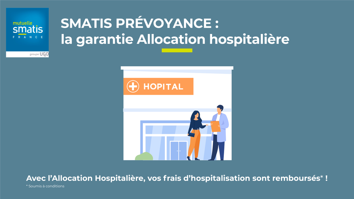 MutuelleSmatis's tweet photo. 🏥  Allocation Hospitalière #SMATIS 
✔️ Vos frais annexes d'hospitalisation remboursés
✔️ Sans obligation de souscription à une solution santé
✔️ Pas de questionnaire médical ni de justificatif de l’utilisation de l’indemnité !
Votre devis en 2 min ici 👉  https://t.co/aYCQ2SfKG9 https://t.co/EU6jdgOqiU