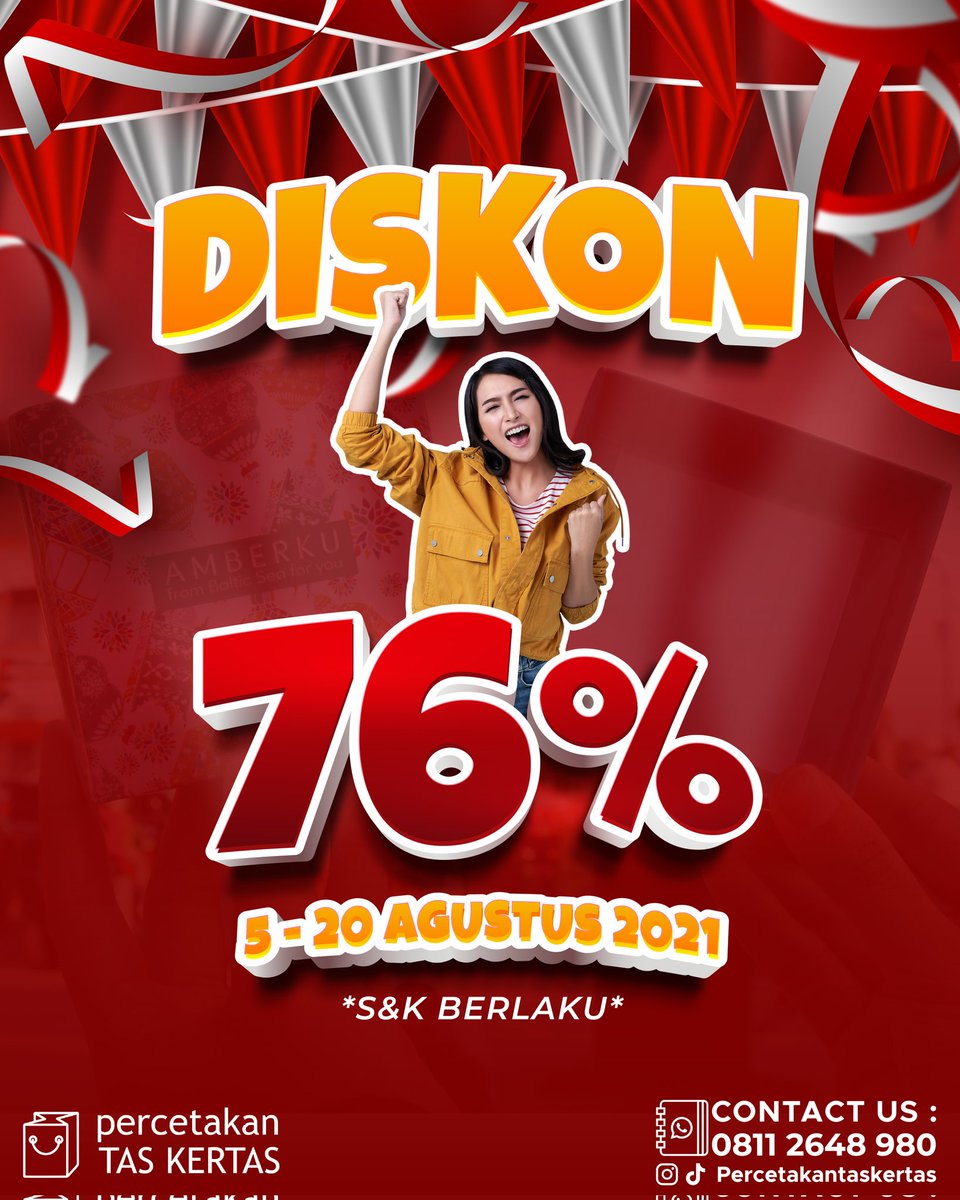 PercetakanTas's tweet image. DISKON TIME !!!
.
Info selengkapnya dan Order bisa hub CS ya :
TELP/WA: 0811-2648-980 / 0812-1636-5123

#promoagustus2021 #promopackaging #promokemasan #promopackagingcustom #promokemasancustom #diskonjogja #diskonagustus2021