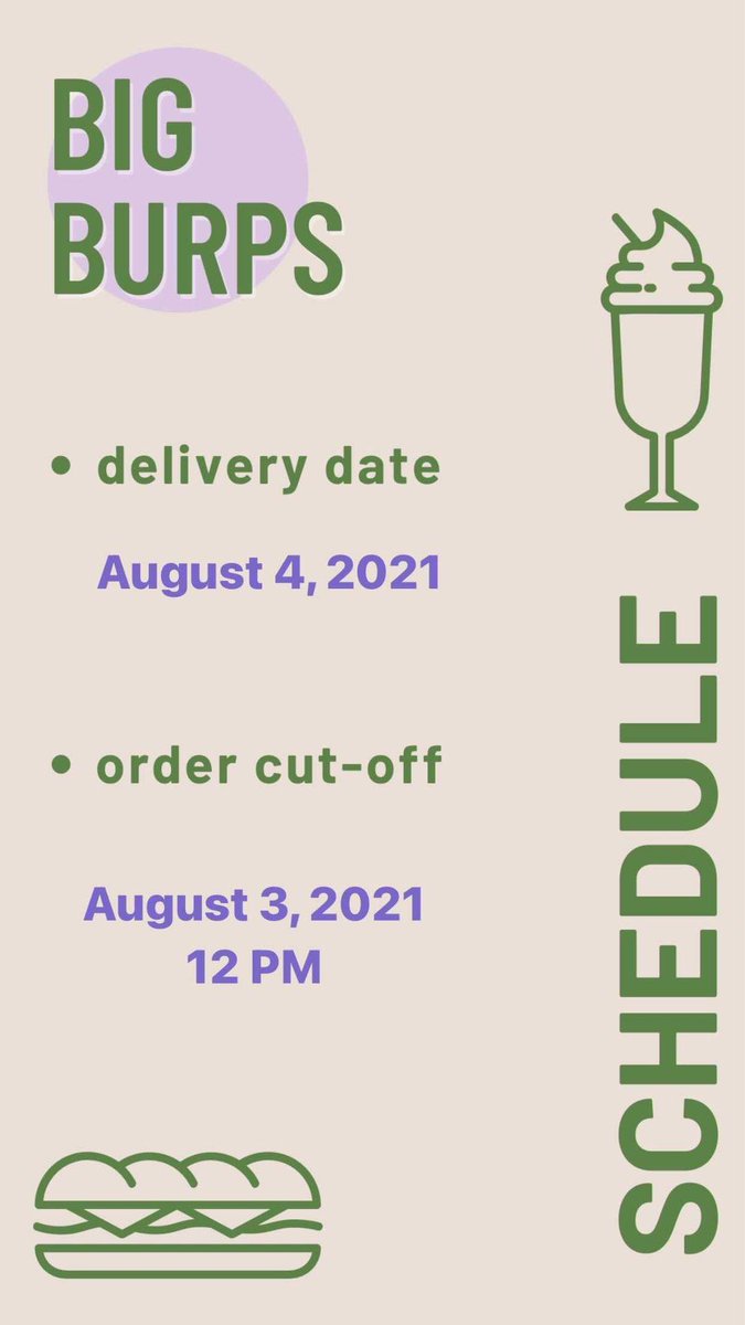 big_burps's tweet photo. We are now open for orders! 😊

Page link:
 https://t.co/eIzkX4I4fp

Menu link: 
https://t.co/HfVdJS3PdM https://t.co/TjQT9s9kU4