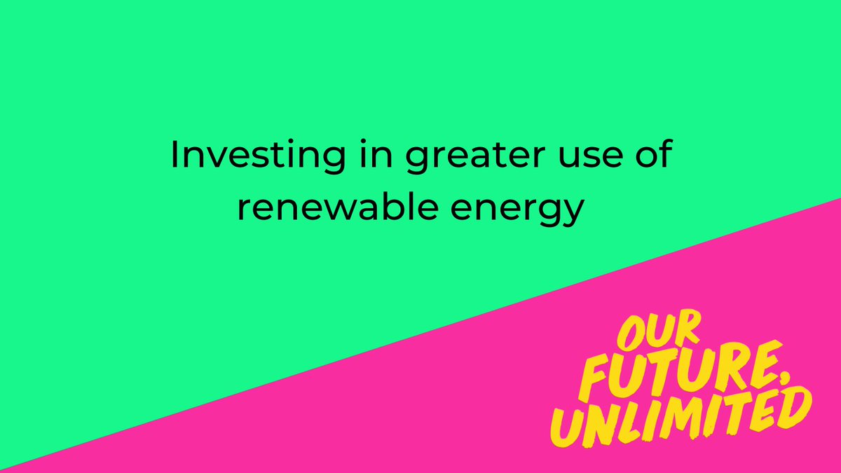 DofE's tweet image. Young people want to see greater investment in renewable energy. What Environmental and climate policies would you like to see change. Tell us using #ListenWithoutLimits 
dofe.org/youthmanifesto/