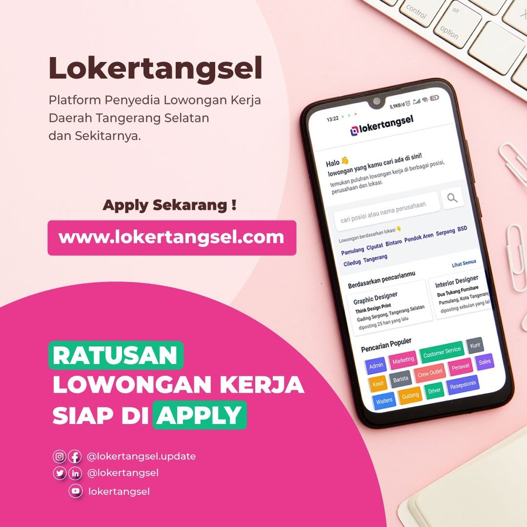 lokertangsel's tweet photo. Hallo,, 
Bagi kalian yang lagi nyari kerja untuk lulusan SMA s/d S1di wilayah tangerang raya, khususnya di tangerang selatan, cek aja di link berikut ya ☺👇

🌐 https://t.co/rptMB4Cljl

Terimakasih, semoga manfaat ya 😉
#loker2021 #loker #lokertangsel #lokerindonesia https://t.co/Na2MfWzEwK