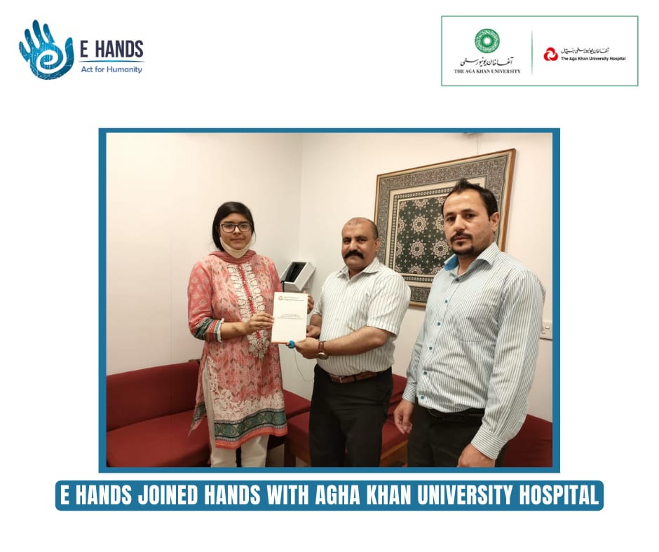 ehands_org's tweet photo. E HANDS have joined hands with Aga Khan University Hosiptal. The joint collaboration will be to conduct medical camps in remote areas, special medical camps for marginalised communities (transgenders and PWD's), arrange awareness sessions in educational institutes

#EHANDS #AKUH https://t.co/60WxXFDoi9