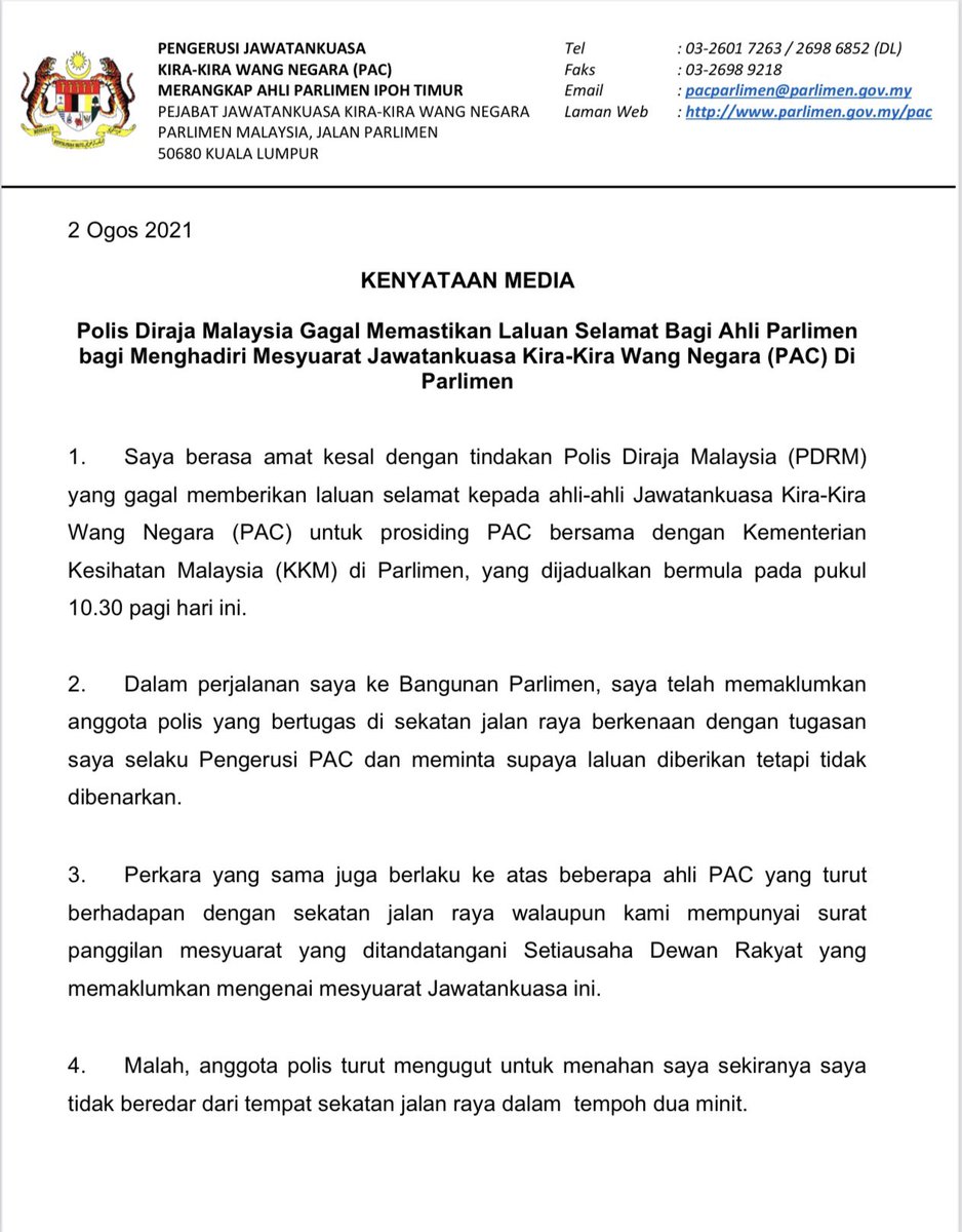 Bfm News On Twitter Pac Chairman Wong Kah Woh Has Expressed His Disappointment With The Police Who Had Threatened Him With Arrest This Morning When He Attempted To Enter Parliament He Said