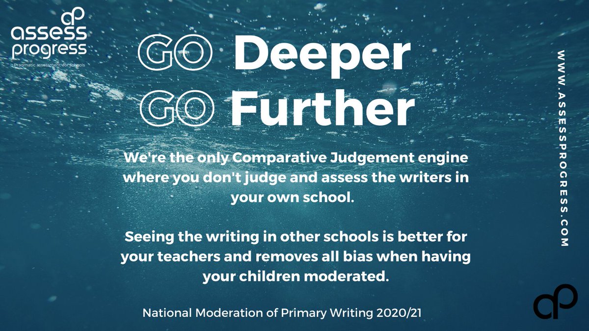 AssessProgress's tweet image. Comparative Judgement where you only anonymously assess the writing from other schools while your writers are moderated by 20 others.  There&apos;s NO bias and it benefits everyone as your teachers get to see writing benchmarked with other schools. Only with assessprogress.com