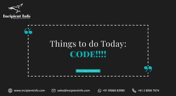 IncipientInfo's tweet photo. What's on your agenda today? Our's is Coding!!
Happy Monday! Have a productive week.
#IncipientInfo #MondayMotivation #webdevelopment #appdevelopment #webapp #mobileapp #whitelabelling #hireus #productiveweek https://t.co/ouZ8VW8YdD
