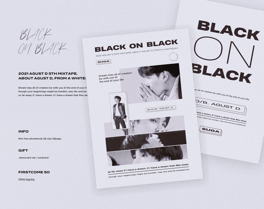 Awhiteday0309's tweet photo. 𝗔𝗚𝗨𝗦𝗧 𝗗 𝗠𝗜𝗫𝗧𝗔𝗣𝗘 𝟱𝗧𝗛 𝗔𝗡𝗡𝗜𝗩𝗘𝗥𝗦𝗔𝗥𝗬
project 02
MINI PHOTO BOOK free event 

어거스트디 5주년 미니 포토북 이벤트 

2021.08.03 pm 14:00 - 08.20 
KR >> https://t.co/onP7NFwKZS
G.O > plz dm 
자세한 사항은 아래 공지사항을 참고해주세요💕 https://t.co/VLeP4QyrKu