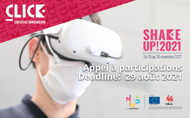 L'appel à participation du SHAKEUP 2021 sur la thématique « Immersion/Relations numériques » a été lancé en juin dernier. Si vous rentrez de congé et que vous n'avez pas encore eu le temps d'y répondre, c'est encore possible jusqu'au 29/08 !
  
le-click.be/2021/06/14/lan…