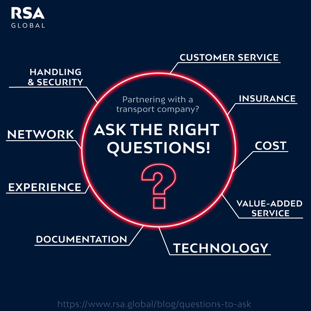 Where does due diligence start as a company looking to partner with a #roadtransportation provider? 

Dig deep into each of these factors. Visit our latest blog: rsa.global/blog/questions…

#roadtransport #roadfreight #logistics #supplychain #digitallogistics #digitalsupplychain