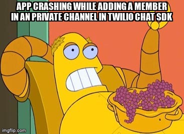 overflow_meme's tweet image. App Crashing while adding a member in an Private channel in Twilio Chat SDK stackoverflow.com/questions/6860… #android #twilioprogrammablechat #twilioapi #twilio #kotlin